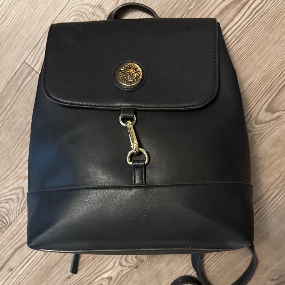 Black Leather Backpack